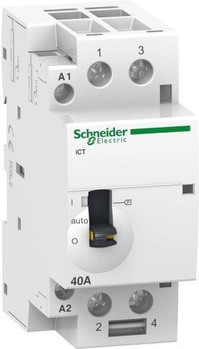 Контактор модульный Schneider Electric Acti9 iCT 2п 2НО 63А 230В с ручкой управления АС фото Контактор модульный Schneider Electric Acti9 iCT 2п 2НО 63А 230В с ручкой управления АС картинка
